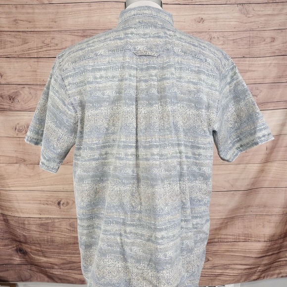 VINTAGE GANT PRINTED TWILL SHORT SLEEVE BUTTON DOWN SHIRT MENS SIZE L 90s - Picture 4 of 8